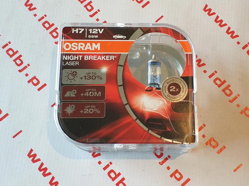 Fotografia produktu OSRAM OSRONBL7-DUO ŻARÓWKA H7 12V 55W OSRAM NIGHT BREAKER LASER +130 % DUO, KOMPLET 2 SZTUK 