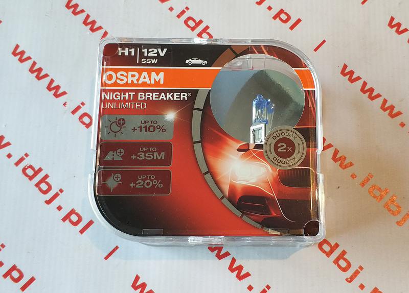 Fotografia produktu M-TECH OSRONBU1-DUO ŻARÓWKA H1 12V 55W OSRAM NIGHT BREAKER UNLIMITED DUO - KOMPLET 2 SZTUK 