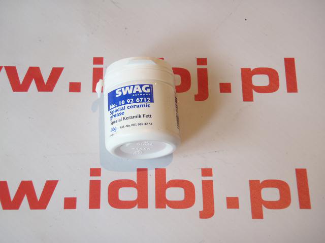 Fotografia produktu SWAG SW10926712 PASTA CERAMICZNA DO ŚWIEC ŻAROWYCH I WTRYSKIWACZY 50 GRAM Specjalistyczny biały smar ceramiczny zapobiegający zapiekaniu się w gniazdach świec żarowych i wtryskiwaczy. Bardzo wysoka skutecznośc działania połączona z wydajnościa opakowania.