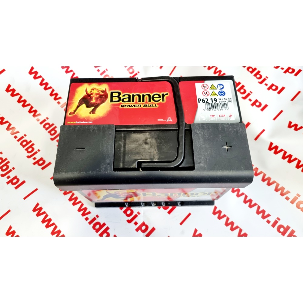 Fotografia produktu BANNER BANP6219 AKUMULATOR 62AH/550A PRAWY+ POWER BULL 