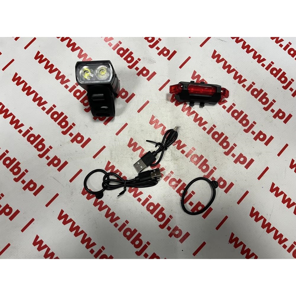 Fotografia produktu PAMMELSON LAMPKA ROWEROWA USB WODOODPORNA LAMPA ROWEROWA USB PRZÓD + TYŁ 