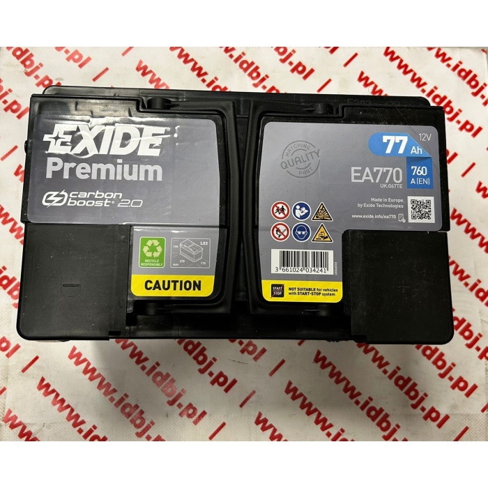 Fotografia produktu EXIDE CENEA770 AKUMULATOR EXIDE 77 AH, 760 A P+ 