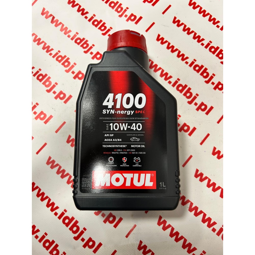 Fotografia produktu MOTUL OLEMOT10W40SYN1L OLEJ SILNIKOWY MOTUL 4100 SYN-NERGY SPEC, 1L, ACEA A3/B4 