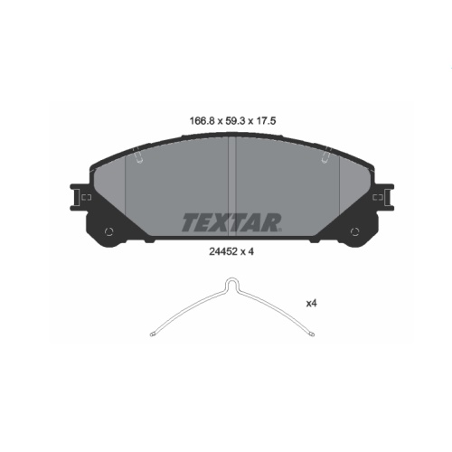 Fotografia produktu TEXTAR TX2445201 KLOCKI HAMULCOWE PRZÓD, LEXUS NX, TOYOTA CAMRY 14- LEXUS RX 08-, LEXUS ES 18-