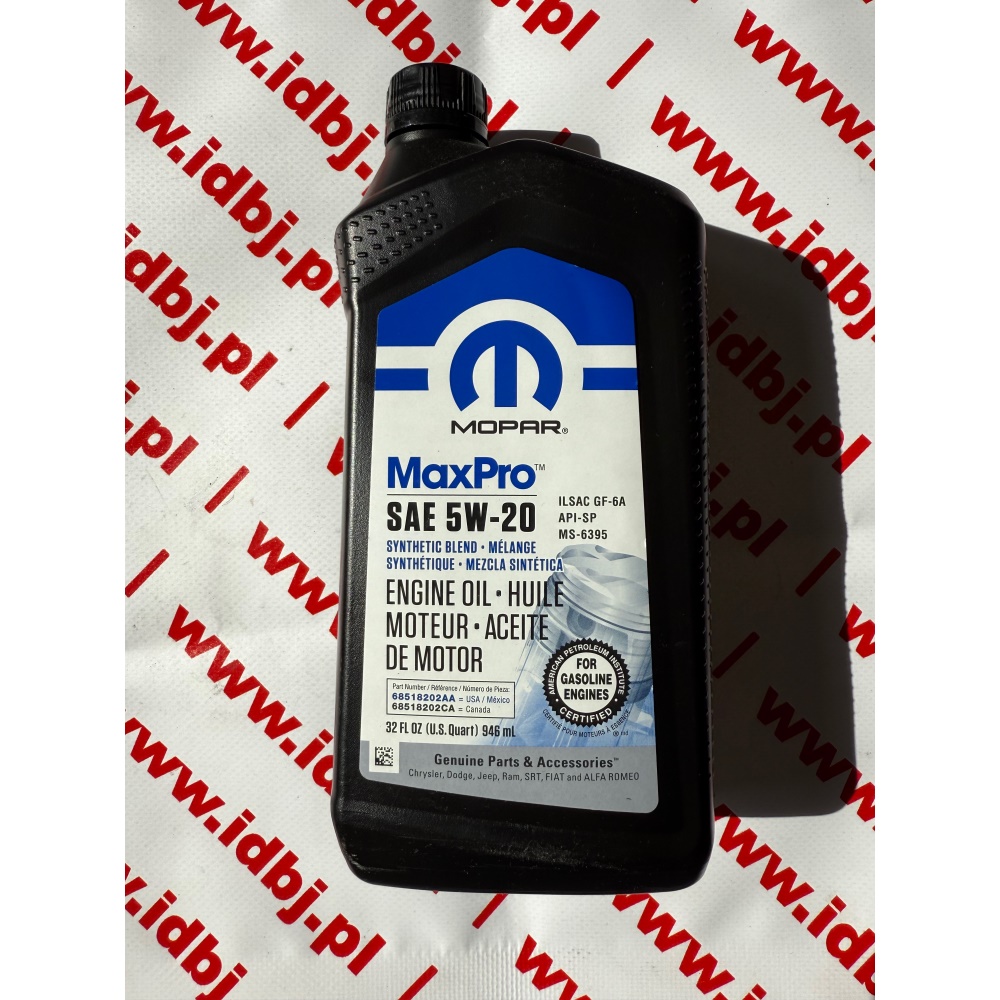 Fotografia produktu MOPAR MOP68518202AA OLEJ MOPAR 5W20 0,946L 