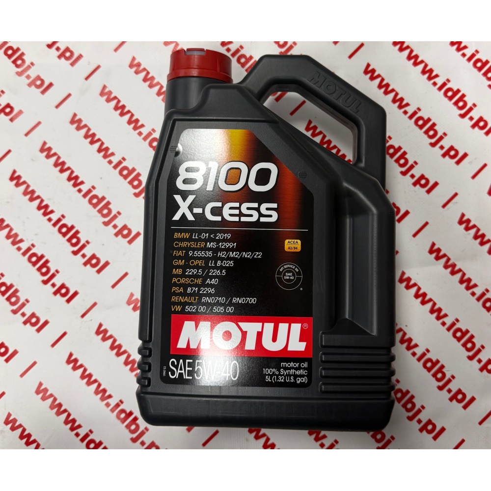 Fotografia produktu MOTUL OLEMOT102870 OLEJ SILNIKOWY MOTUL 8100 X-CESS, ACEA A3/B4, 5W40 5L 