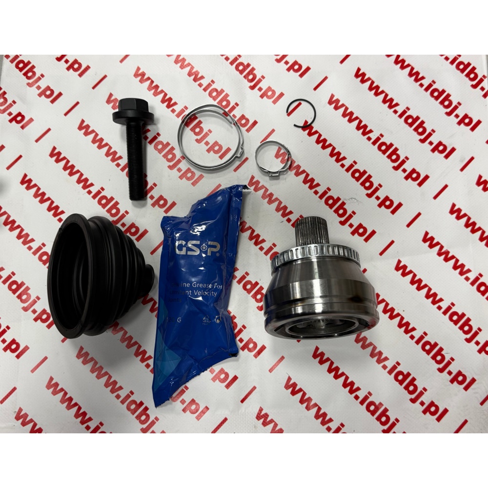 Fotografia produktu GSP GSP803067 PRZEGUB NAPĘDOWY, HOMOKINETYCZNY AUDI A4 B7 2.0 TDI Długość [mm]: 102 Wymiar gwintu: M16X1,5 Uzębienie zewnętrzne od strony koła: 38 Wewnętrzne uzębienie, od strony koła: 27 Średnica pierścienia uszczelniającego [mm]: 59,5 Liczba zębów, pierścień ABS: 45