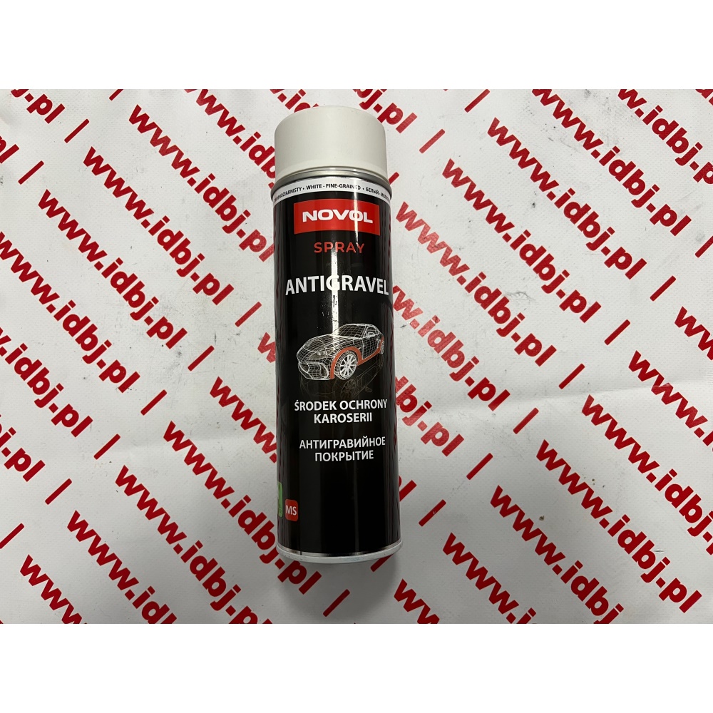 Fotografia produktu NOVOL NOV34212 SPRAY, BARANEK DO ZABEZPIECZANIA NADWOZI 500ML BIAŁY Środek do zabezpieczania podwozi osadzający lekko gumową warstwą na elementach zabezpieczanych.
