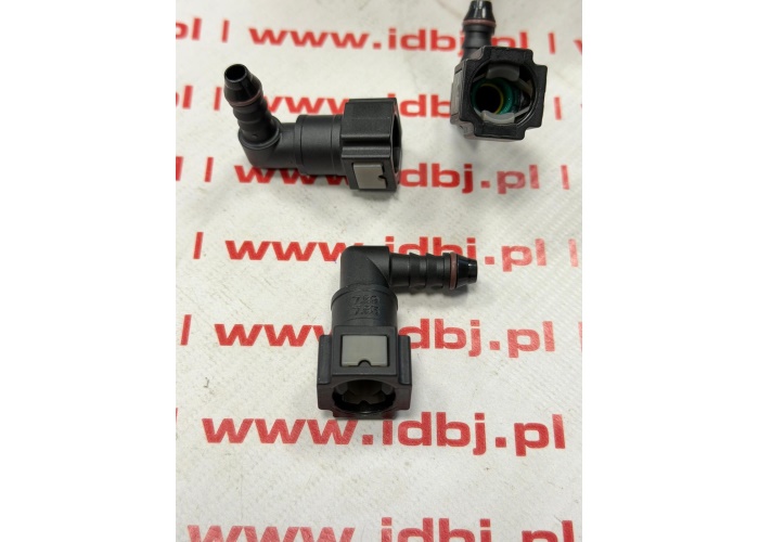 Fotografia produktu PAMMELSON PAM1621052 SZYBKOZŁĄCZE PRZEWODU PALIWOWEGO KĄTOWE ŚREDNICA 7,89 mm Szybkozłączka, zlącze, łącznik przewodu paliwa kątowy. Średnica króćca od szybkozłącza 7.89–7,95 mm, pasuje również na 8 mm. Średnica wewnętrzna  przewodu 6,7 mm, Średnica zewnętrzna końcówki 8,0 mm