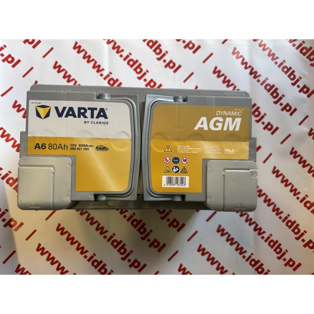 Fotografia produktu VARTA VAR80AH AGM AKUMULATOR 80AH 800A  DYNAMIC AGM L- Długość [mm]:315,00;Szerokość [mm]:175,00;Wysokość [mm]:190,00