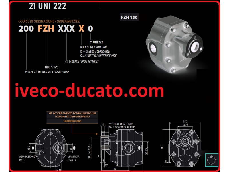 Fotografia produktu HYDROCAR OR200FZH130D0 POMPA PRZYSTAWKI MOCY 