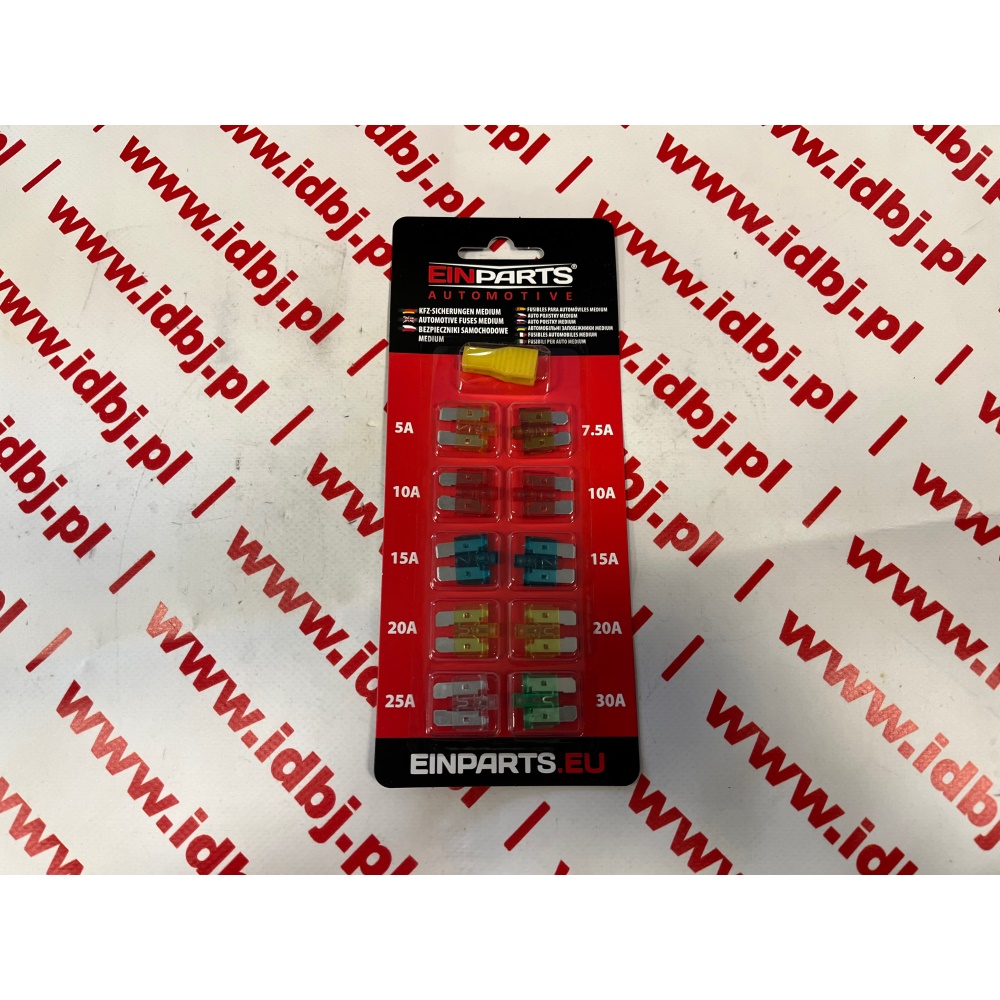 Fotografia produktu EINPARTS EPFUSE12 BEZPIECZNIKI PŁYTKOWE KPL 10 SZTUK STANDARD ATO/ATC Z LED 