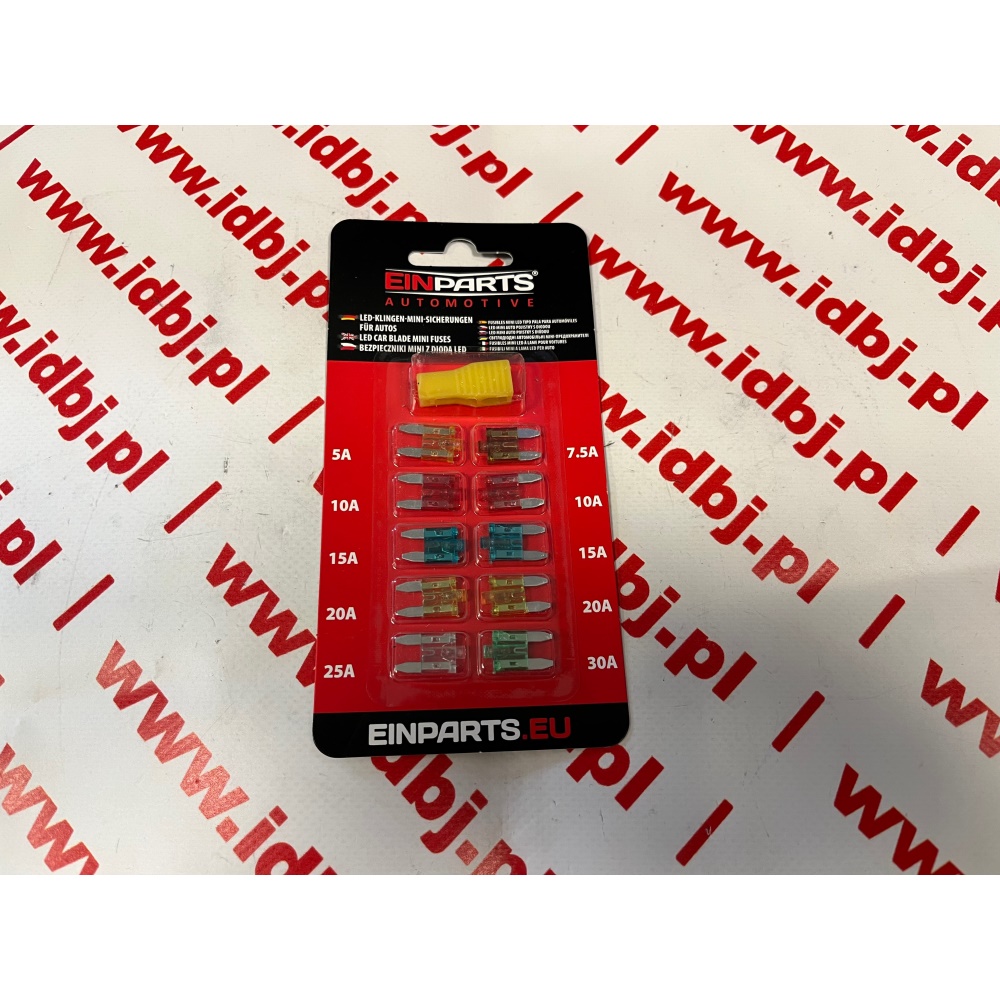 Fotografia produktu EINPARTS EPFUSE13 BEZPIECZNIKI PŁYTKOWE KPL 10 SZTUK MINI ATM Z LED 