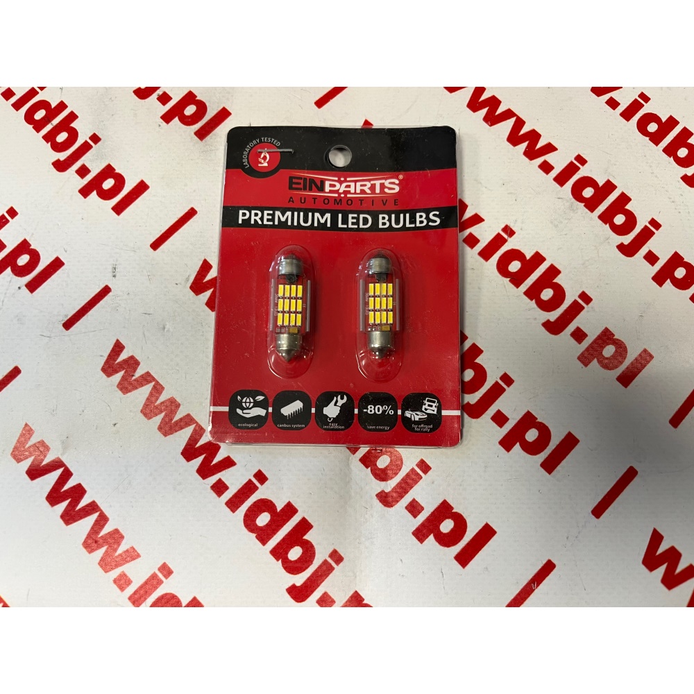 Fotografia produktu EINPARTS EPL306 ŻARÓWKA LED  C5W, C10W 36MM 12 SMD 4014 5000K CANBUS 2 SZT