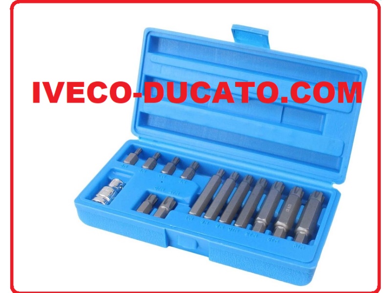 Fotografia produktu PAMMELSON SRB1412 ZESTAW KLUCZY, BITÓW RIBE TORX 14 CZĘŚCIOWY GRUPA PSA Długość 1/Długość 2 [mm] : 30/75. Rozmiar klucza : M5, M6, M7, M8, M10, M12 Rozmiar klucza : M7, M8, M9, M10, M12, M13, M14 Rozmiar klucza : RIBE. Liczba narzędzi : 14