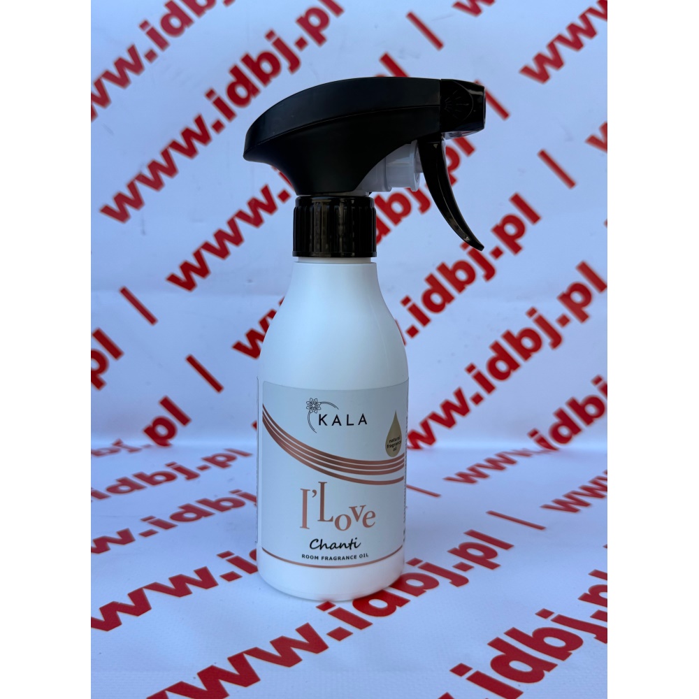 Fotografia produktu KALA KALAILOVE KALA CHANTI OLEJEK ZAPACHOWY 0.25 L SAMOCHODOWO, BIUROWY I"LOVE Zapach I"LOVE. Olejek zapachowy w spay;u, doskonale siesprawdza w odświeżaniu i perfumowaniu pomieszczeń, samochodów. Wysoka koncentracja perfum, sprawia, ze produkt jest bardzo wydajny i trwale urzymuje zapach. Mozna go również dodawać do środków c