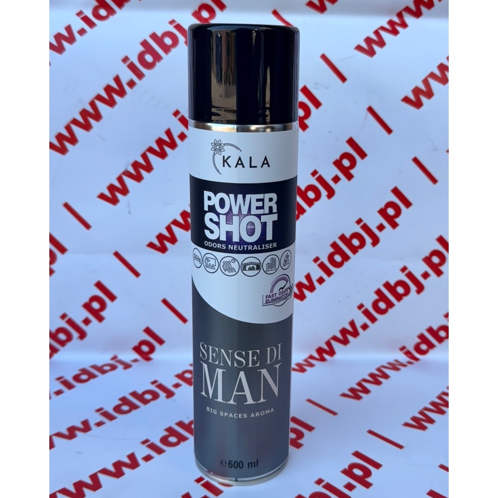 Fotografia produktu KALA KALASENSEDIMANSHOT KALA POWER SHOT NEUTRALIZATOR ZAPACHOWY 600ML SENSE DI MAN POWER SHOT to skuteczny neutralizator zapachów w sprayu, idealny do pomieszczeń, samochodów i przestrzeni wymagających natychmiastowego odświeżenia. Wysoka koncentracja składników aktywnych zapewnia trwałą świeżość i skutecznie eliminuje nieprzyjemne zapa