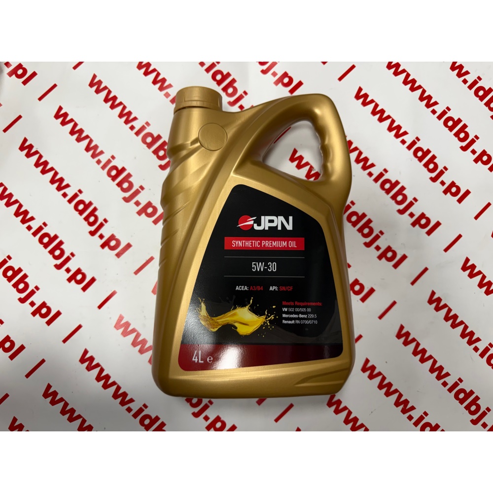 Fotografia produktu JPN JPN5W304L OLEJ SILNIKOWY JPN 5W30 4L Specyfikacja: MB 229.5, VW 502 00, Renault RN0700, Renault RN0710, VW 505 00, A3/B4, SN, CF, 5W-30, 4 l