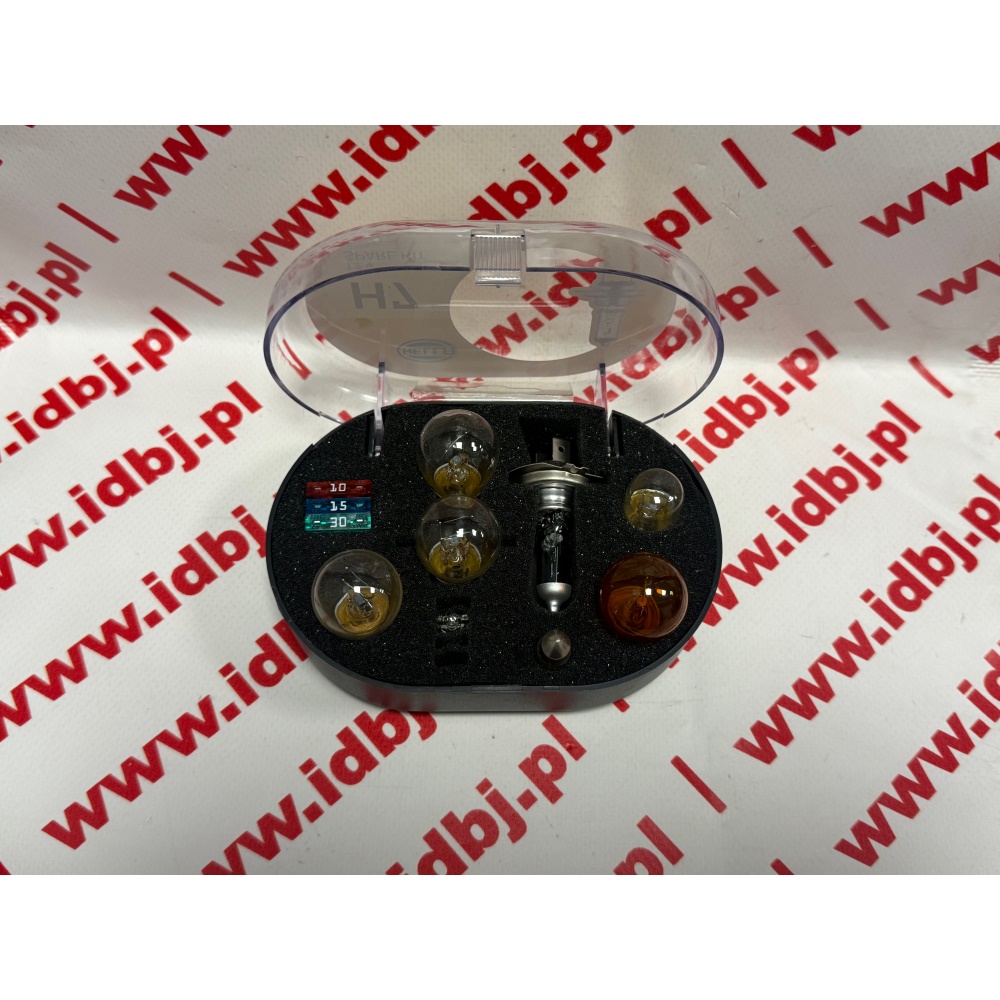 Fotografia produktu HELLA HEL8GH007157901 ZESTAW ŻARÓWEK I BEZPIECZNIKÓW 11 SZTUK, 12V H7, P21/4W, P21/5W, P21W, PY21W, R5W, W5W, C5W