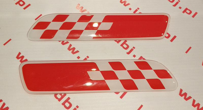 Fotografia produktu FIAT OR50901679 EMBLEMAT, ZNACZEK, NALEPKA FIAT 500 Znak na listwę ze wzorem flagi biało czerwonej