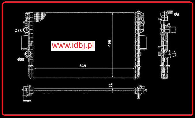 Fotografia produktu NISSENS NIS61987 CHŁODNICA WODY IVECO 06- 2.3 JTD 650X460X32 