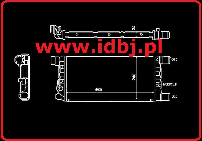 Fotografia produktu MAGNETI MARELLI MMBM103 CHŁODNICA WODY FIAT CC, SC 900, 1108 Cinquecento 0.9, 1.1 spi, Seicento 0.9, 1.1 spi