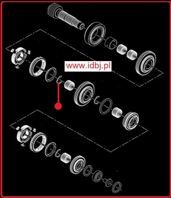 Fotografia produktu FIAT OR55205051 PIERŚCIEŃ DYSTANSOWY SKRZYNI DUCATO, BOXER, JUMPER 06- 3.0 JTD, HDI Dystans pomiędzy przesuwka 1-2 bieg, a kołem 2 biegu.