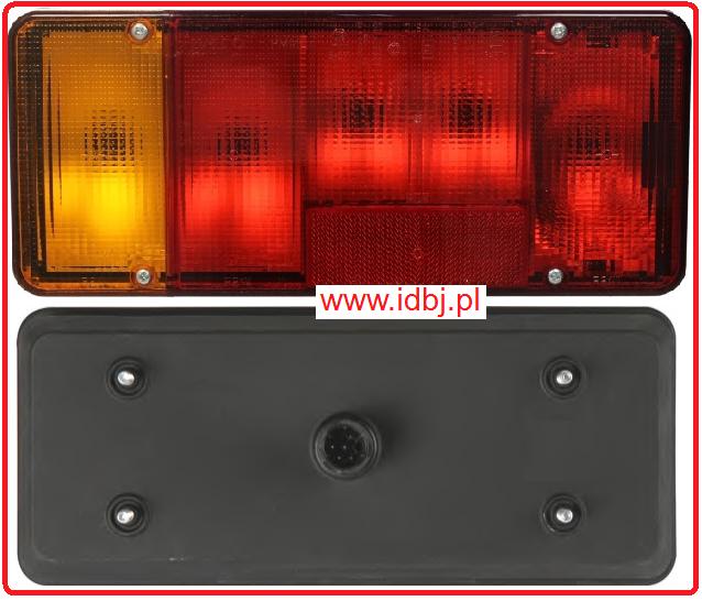 Fotografia produktu PAMMELSON PAM500356783 LAMPA IVECO 00- LEWA KONTENER, DUCATO, BOXER, JUMPER 06- Z PRZECIWMGIELNYM Lampa tylna 4 polowa z odblaskiem i czerwonym polem przeciwmgielnym, wtyk i piny okrągłe.