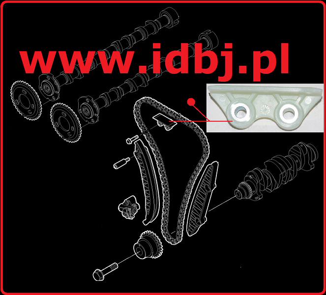 Fotografia produktu FIAT OR9659680180 WODZIK, PROWADNICA GÓRNA ŁAŃCUCHA DUCATO, BOXER, JUMPER 06- 2.2 JTD, HDI BIAŁY SZYNA ŚLIZGOWA, SLIZG GÓRNY ŁANĆUCHA ROZRZĄDU FORD TRANSIT 2.2 TDCI.