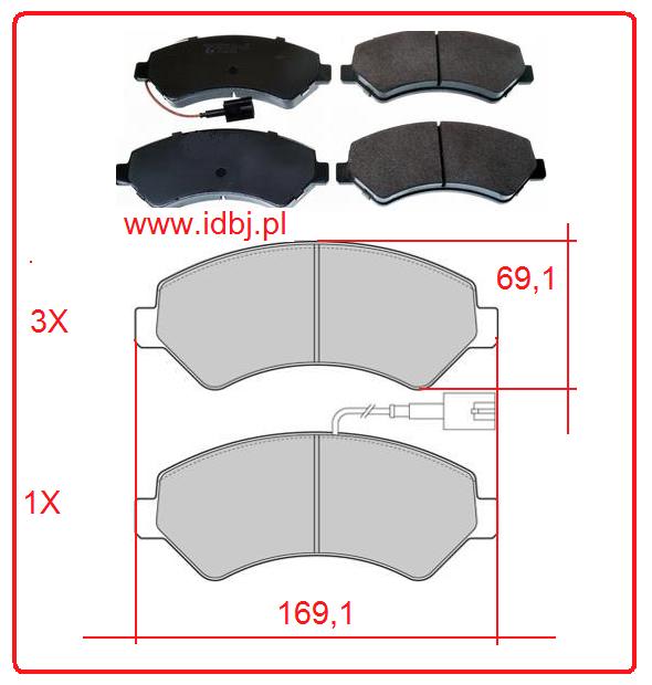 Fotografia produktu SAMKO SAK5SP1288 KLOCKI HAMULCOWE DUCATO, BOXER, JUMPER 06- PRZÓD KOŁA R 16" 