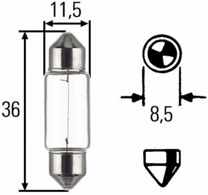 Fotografia produktu MAGNETI MARELLI MMC5W ŻARÓWKA WNĘTRZA C5W 12V 5W RURKA SZKLANA  36MM DŁUGOŚCI 