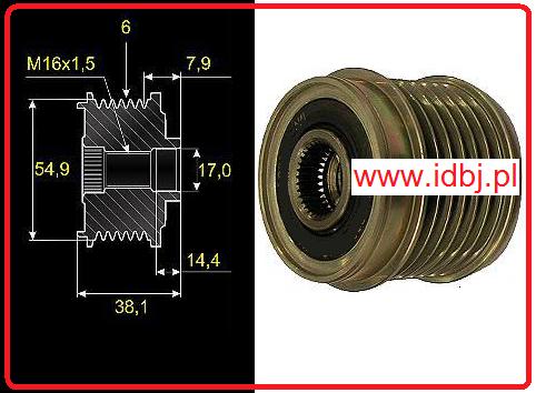 Fotografia produktu MAGNETI MARELLI MMAMA0109 KOŁO PASOWE ALTERNATORA DUCATO, BOXER, JUMPER 3.0 JTD, HDI 